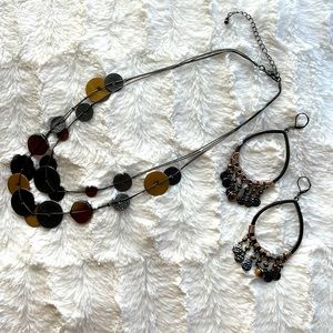 Earth Tone Glass Jewelry Matching Set